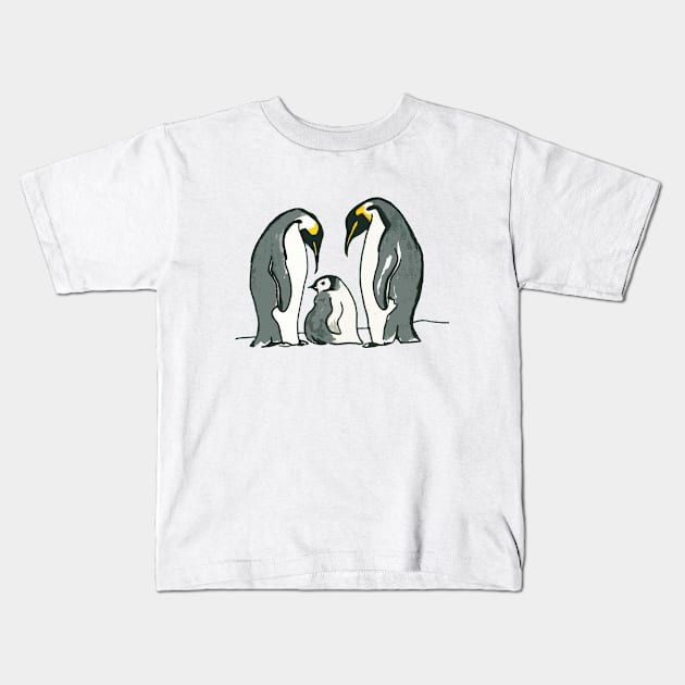 Penguin family Kids T-Shirt by drknice